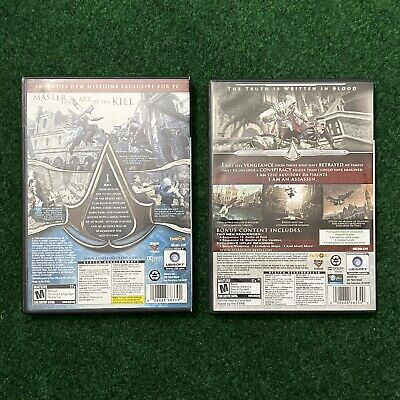 Assassins Creed & Assassins Creed II 2 Lot Of (2) PC DVD ROM Video Games