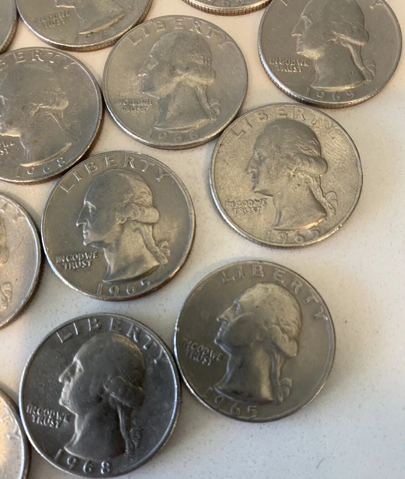 Error Coin Rare Liberty Washington Quarter No Mint Mark 1965-1971 Rare Set of 20 - Image 2 of 4