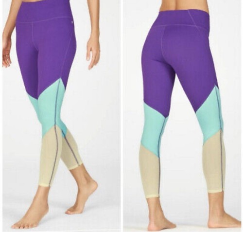 Fabletics NWT Zone High Waisted 7/8 Powerhold Leggings Size XL Colorblock Gym - Picture 3 of 8