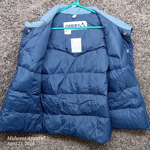 Vintage Gerry Goose Down Puffer Vest Men Medium Blue Snap Close USA Made - Picture 9 of 12