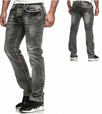  STRAIGHT Herren Jeans Slim Fit Basic Jeans Stretch Hose  DICKE NAHT  NEU B425
