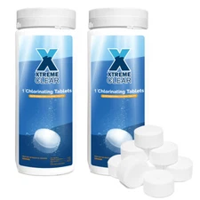 XtremeClear 2-Pack 1" Swimming Pool Spa Hot Tubs Chlorine Tablets 1.5 LBS Bottle