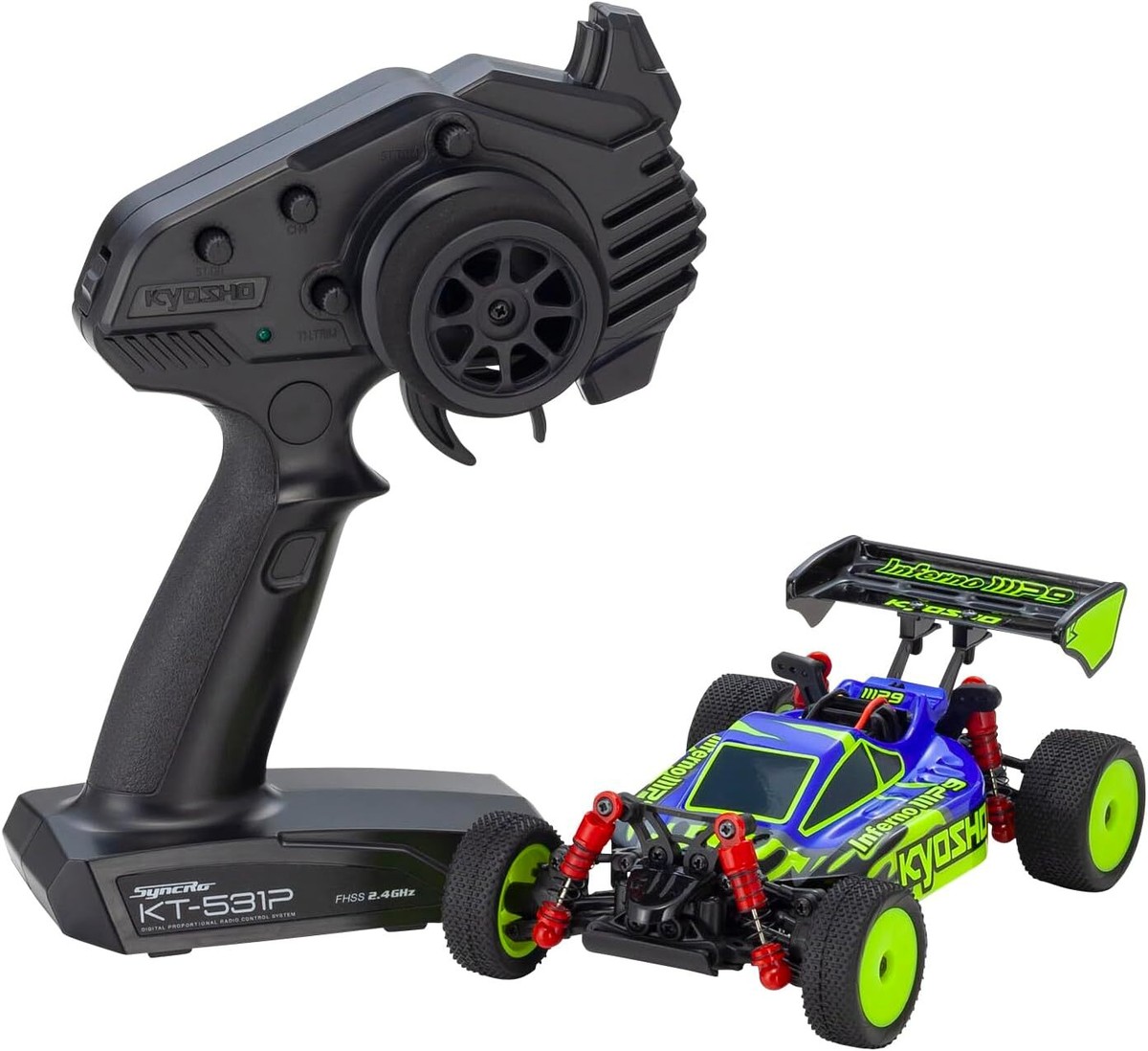 Kyosho MINI-Z BUGGY Ready Set INFERNO MP9 TKI Blue/Yellow Kyosho MINI-Z BUGGY Ready Set INFERNO MP9 TKI Blue/Yellow