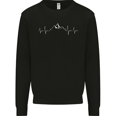 Mountain ECG Trekking Hiking Climbing Pulse Mens Sweatshirt Jumper