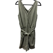 Cloth  Stone By Anthropologie Womens Burlingame Romper Olive Size Small