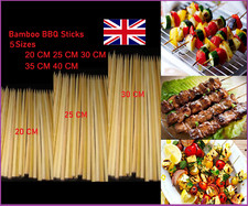 🔥BBQ BAMBOO STICKS Wooden Skewers Kebab Fruit Chocolate Fountain Sticks 5 Sizes
