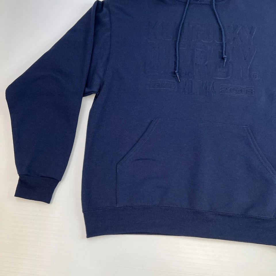 Sudadera con Capucha Kentucky Derby Hombres Grande 144 Carrera de Caballos 2018 Sudadera Azul Marino Hype Core Go Foto 4 de 4