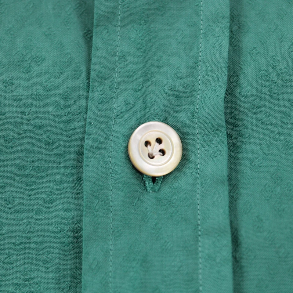 Kiton NWT Casual Button Down Shirt Size L Solid Green 100% Cotton - Image 4 of 4