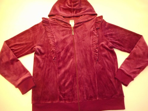 Girls Velour Jackets Hoodie Outerwear Shirts Tops Blue Red Wonder Nation 10-12 - Picture 4 of 16