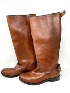 frye melissa button back zip cognac
