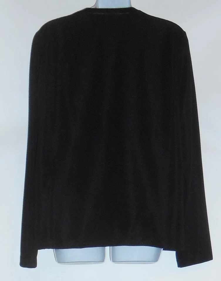 Jones New York Collection Woman Long Sleeve Moto Jacket Faux Leather Trim 2X - Image 2 of 2