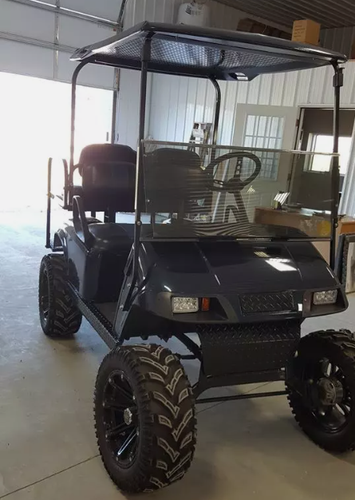 Fit EZGO TXT/PDS Golf Cart Black Alum Diamond Plate Front Bumper Shock Cover - Picture 6 of 6