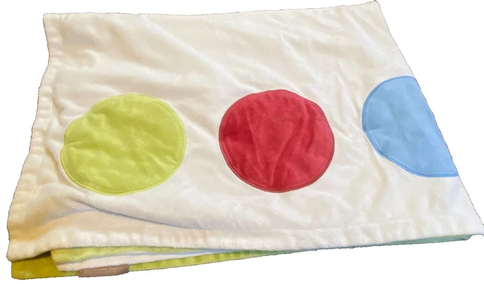 1T !WOW! DWELL STUDIO Colorful Circles Dots Plush Minky Velour baby crib Blanket - Image 3 of 4