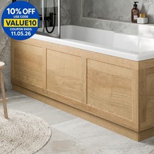 Traditional Bathroom 1700mm Side Bath Panel 15mm Wooden Oak MDF Wood Easy to Cut