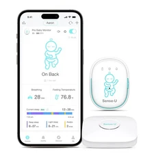 Sense-U Pro Smart Baby Monitor Long Range with Arousal Vibration, Audible Alerts