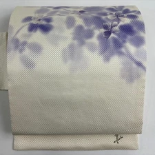 JAPANESE KIMONO BELT NAGOYA OBI CREAM PURE SILK EE3271
