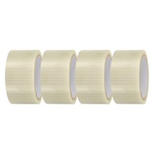 4 Rolls Filament Strapping Tape, 2"x21.9yd Fiberglass Mesh Packaging