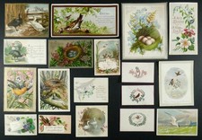 18 Antique Victorian Edwardian Cards Scraps Christmas Birds Turkey Robins Floral
