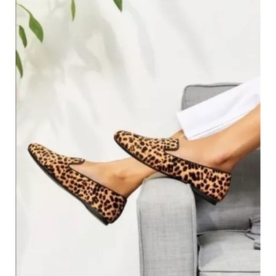 Birdies Shoes Size 7 The Starling Cheetah Pattern Calf Hair Loafer Flats