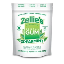 Zellies | 100 Xylitol Spearmint Chewing Gum | No Aspartame, Gluten Free, Vega...