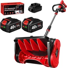SILVEL 40V Cordless Snow Shovel,13 Inch Brushless Electric Snow Shovel with 2X4.