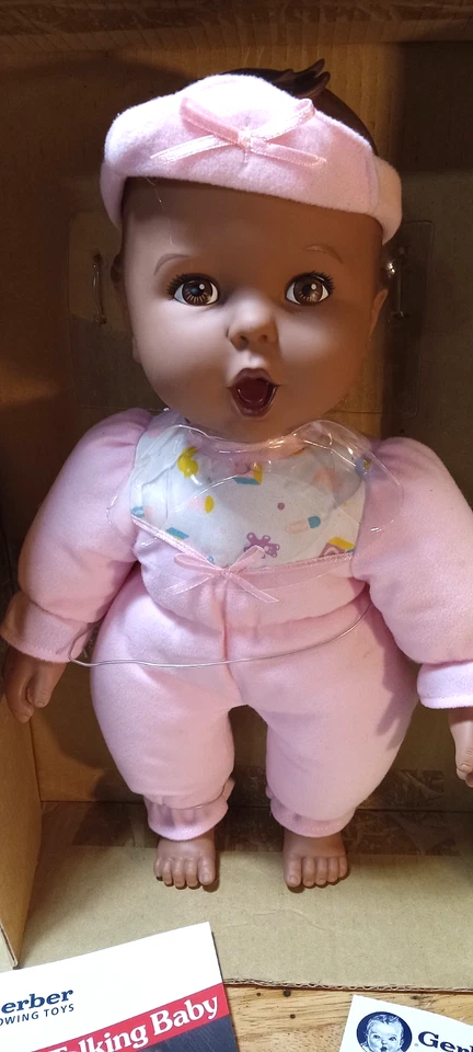 Juguetes de cultivo Gerber de colección raros Gerber muñeca bebé parlante afroamericana Foto 4 de 4