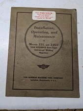 Van Norman Milling Machine Operator Service Manual Shop Book Model 22l 22lu 1942 Van Norman Milling Machine Operator Service Manual Shop Book Model 22l 22lu 1942