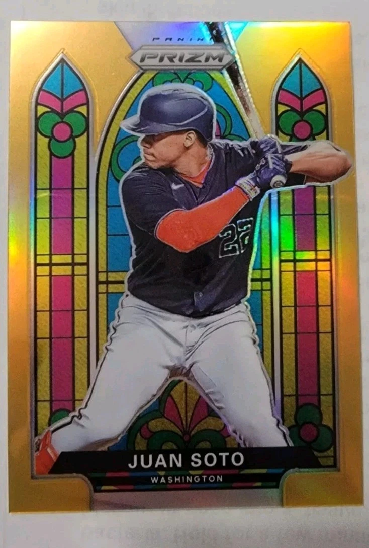 2021 Panini Prizm Baseball Juan Soto stained glass Neon Orange 66/100