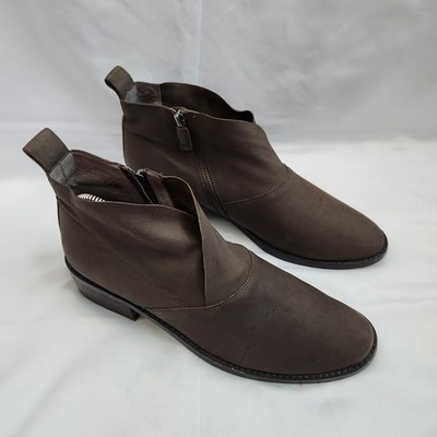 Eileen Fisher Murphy Storm Nubuck Leather Ankle Boots Women's 10 Brown Comfort