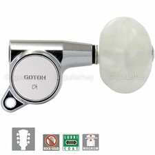 NEW Gotoh SG381-P1 MG Locking Tuners L3+R3 LARGE PEARL Buttons 3x3 - CHROME