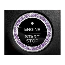 Car Bling Engine Start Ring Decal, Sparkling Rhinestone Car Push to Purple