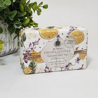 St. James Fresh Lavender Shea Butter African Fragranced Luxury Soap Bar 10.5 oz 