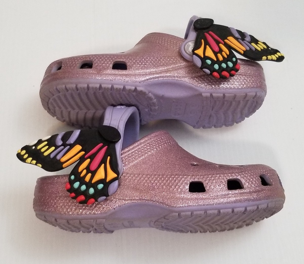 RARE CROCS KIDS Classic IAM Butterfly Clog 211262 Mystic Purple