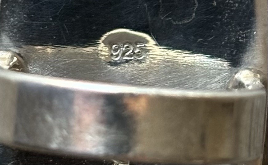 Sterling Silver 925 Ring with Rectangular Gemston… - image 3