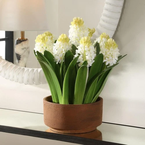 Uttermost 60242 Sincerity White and Green and Terracotta Potted Hyacinth Plant - Picture 5 of 5