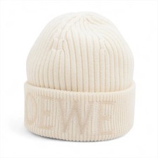 Loewe Logo Knit cap Wool Ivory Beanie