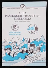 Bus Timetable -  East Hertfordshire Area Passenger Transport - 1989 - Vintage