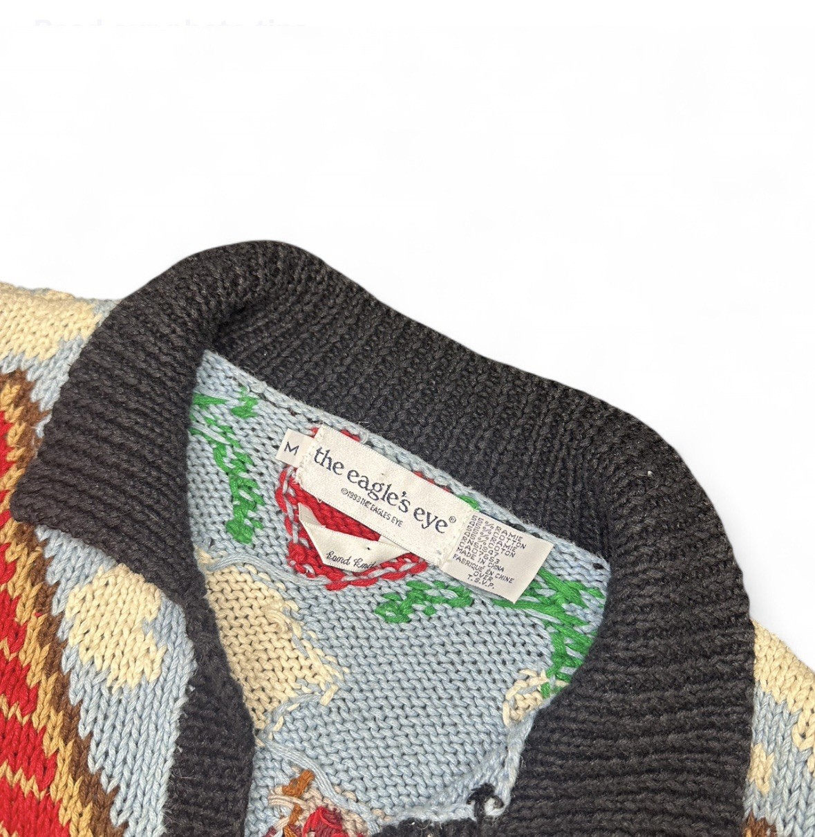 vintage 1993 The Eagles Eye cardigan sweater size M Realtor Realty Home 90s knit