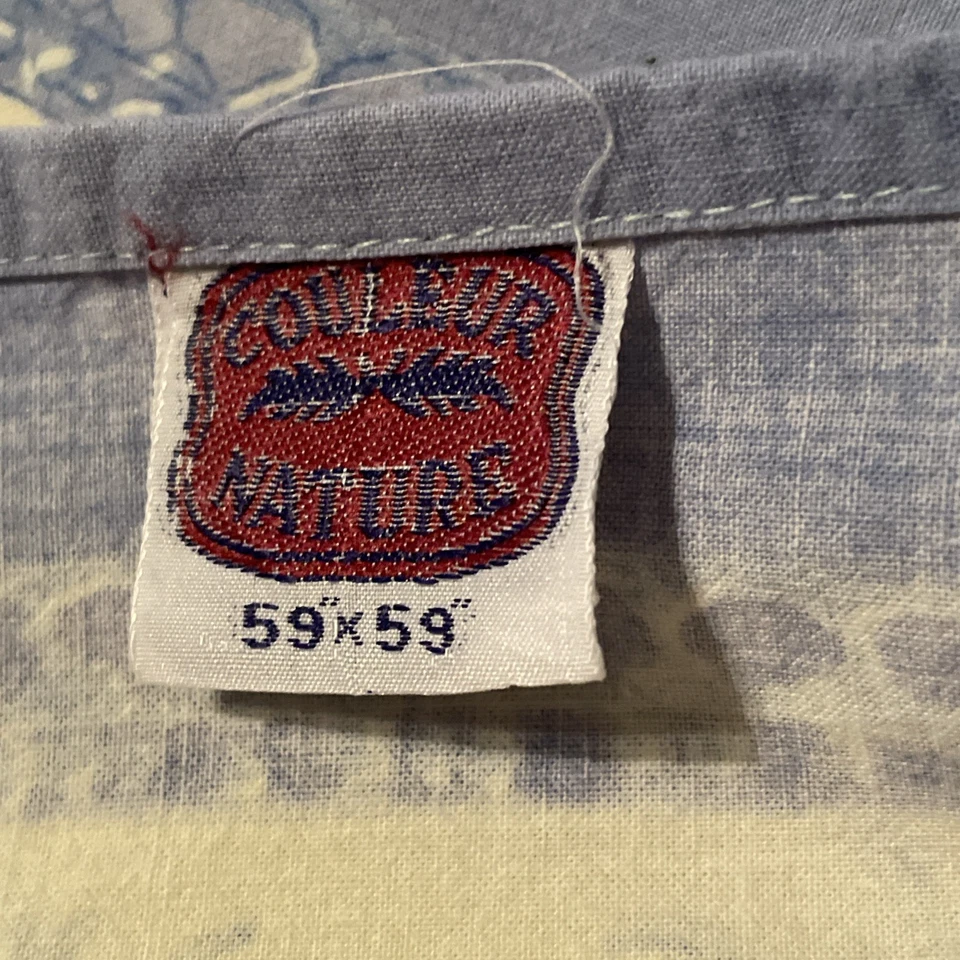 Couleur Nature French Tablecloth Cream Lilac Blue Flowers Butterflies 59x59 - Image 3 of 4