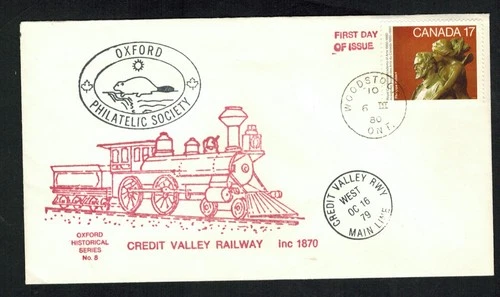 Canada 1980 #849, 17¢ Arts FDC,Oxford Philatelic Society Credit Valley Railway