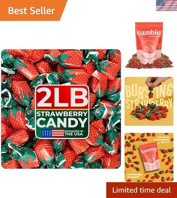 Strawberry Hard Candy Individually Wrapped by , 2 lbs of Strawberry Candy wit...