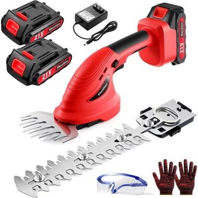 Ergonomic Cordless Hedge Trimmer with Stainless Steel Blades and Fast Charging
