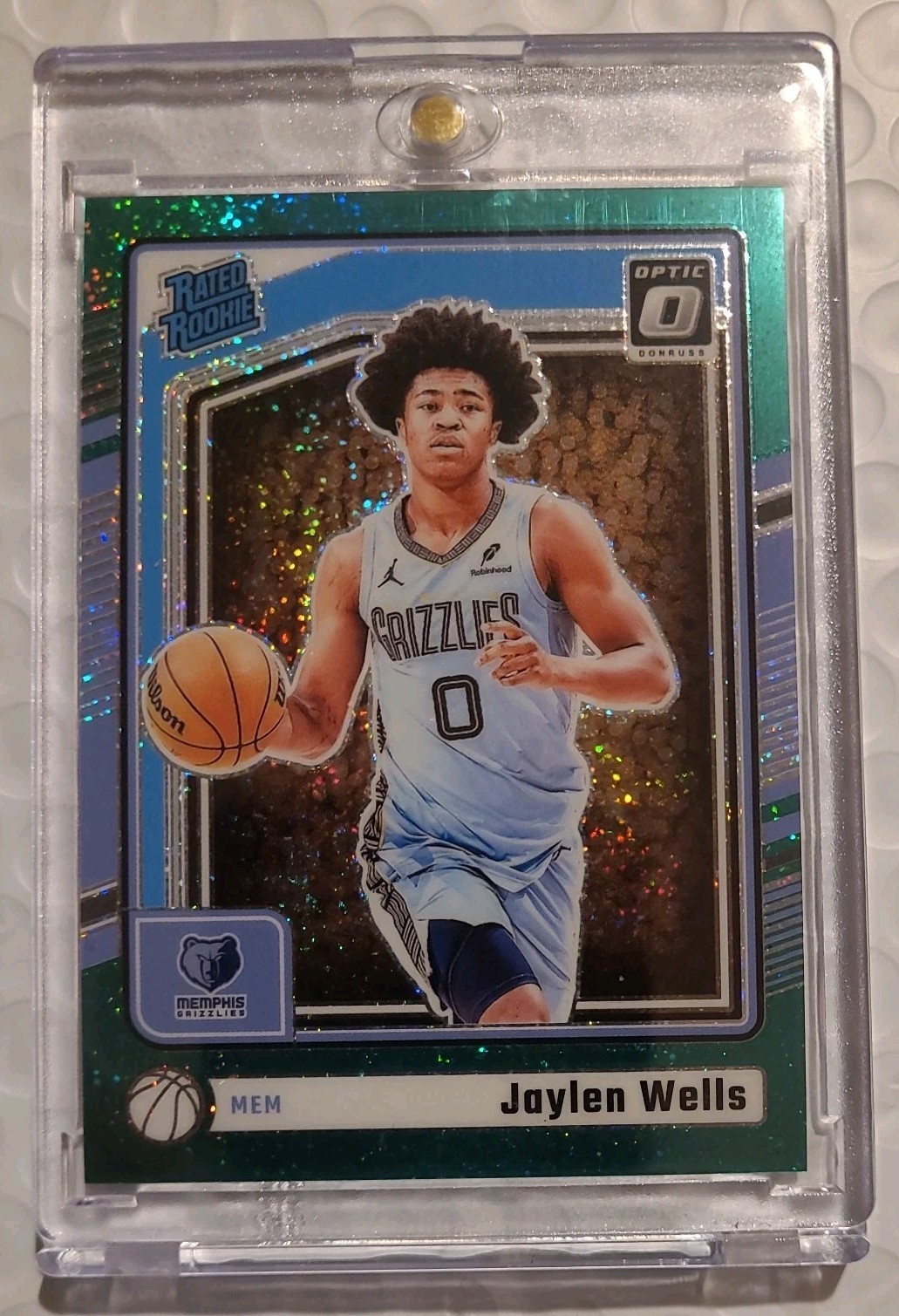 2024-25 Panini Optic Green Glitter Jaylen Wells Rated Rookie 1/5 #252 SSP