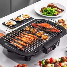 Electric BBQ Grill Non Stick Smokeless Barbecue Griddle Baking Pan Kitchen