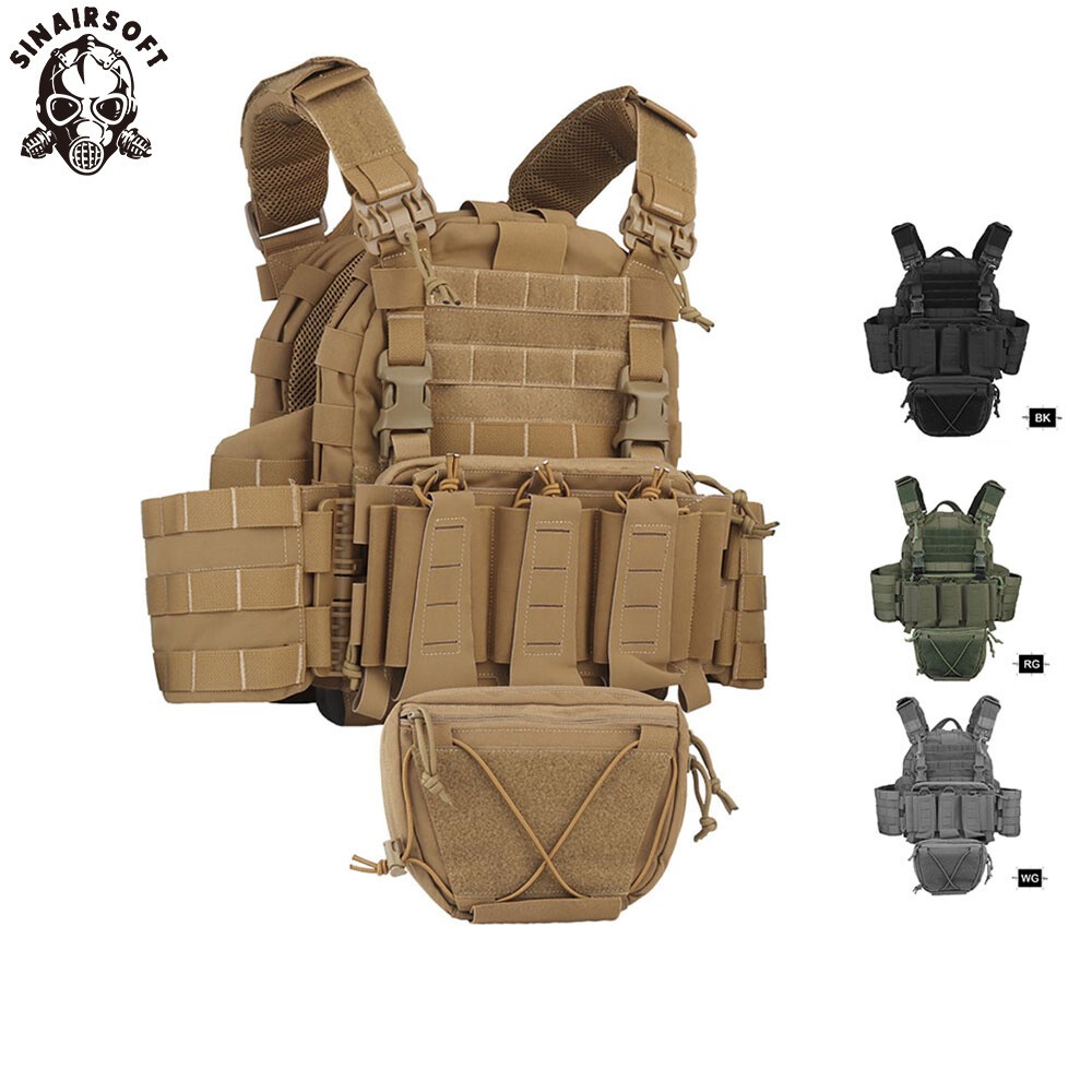 ARC Tactical Vest Tubes Quick Release Plate Carrier MOLLE w/ Dump