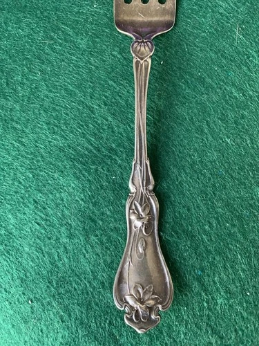 Antique Gorham Sterling Silver Fork 6.5” 35g Floral Pattern Monogrammed