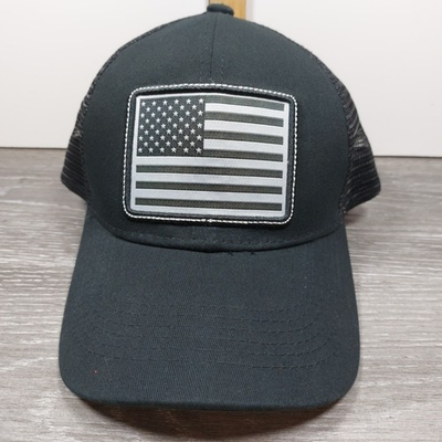 #ad Rural King Black Out American Flag Patch Black Trucker Hat Mesh Snapback Cap $5.88