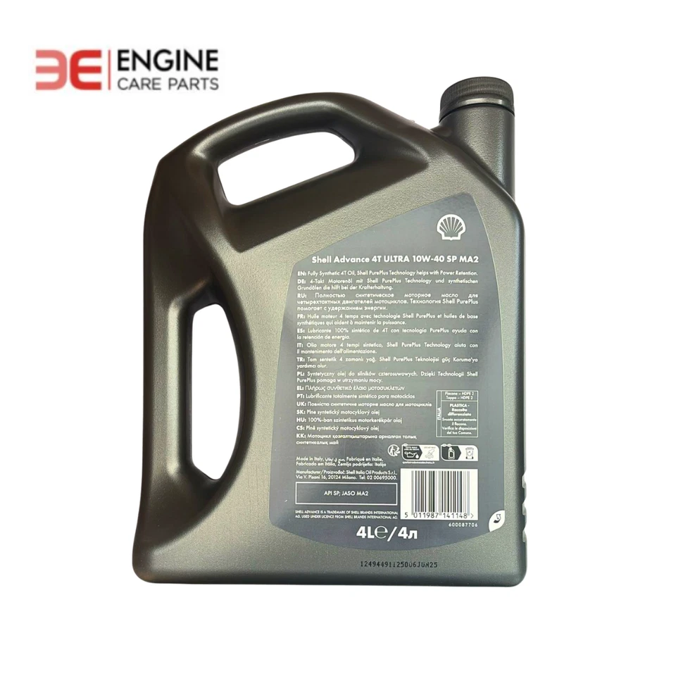 Shell Advance Ultra 10W-40 4T Moto Aceite Totalmente Sintético 4 Litro 4L - Imagen 4 de 4