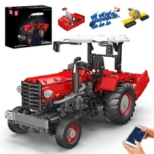 Mould King 17064 Tractor Multiple Shovel heads Building Block Toy Remote Control