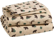 Cozy Cabin 4-Piece Full Microfiber Bedding Sheet Set with Deep Pockets Rustic Pa